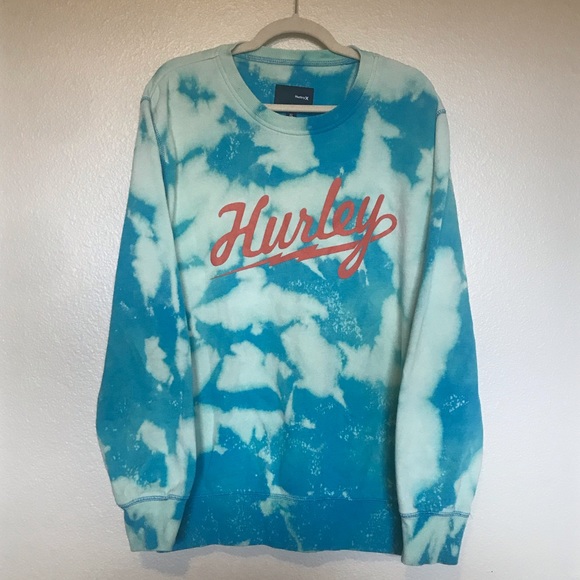 Hurley Tops - CUSTOM Bleach Tie Dyed Hurley Sweatshirt
